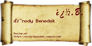 Ónody Benedek névjegykártya