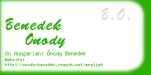 benedek onody business card
